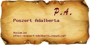 Poszert Adalberta névjegykártya